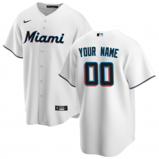 Miami Marlins Nike Home Replica Custom Jersey White