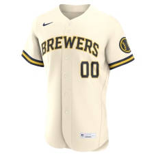 Milwaukee Brewers Nike Home Authentic Custom Jersey Cream Milwaukee Brewers Nike Home Authentic Custom Jersey Cream
