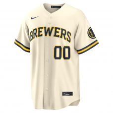 Milwaukee Brewers Nike Home Stadium Custom Jersey Cream Milwaukee Brewers Nike Home Stadium Custom Jersey Cream