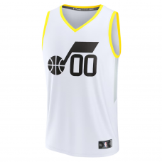 Utah Jazz Fanatics Fast Break Custom Replica Jersey Association Edition White Utah Jazz Fanatics Fast Break Custom Replica Jersey Association Edition White