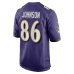 Cornelius Johnson Baltimore Ravens Nike Team Game Jersey Purple