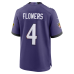 Zay Flowers Baltimore Ravens Nike Team Game Jersey Purple