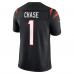 Ja'Marr Chase Cincinnati Bengals Nike Team Vapor F.U.S.E. Stitched Limited Jersey Black