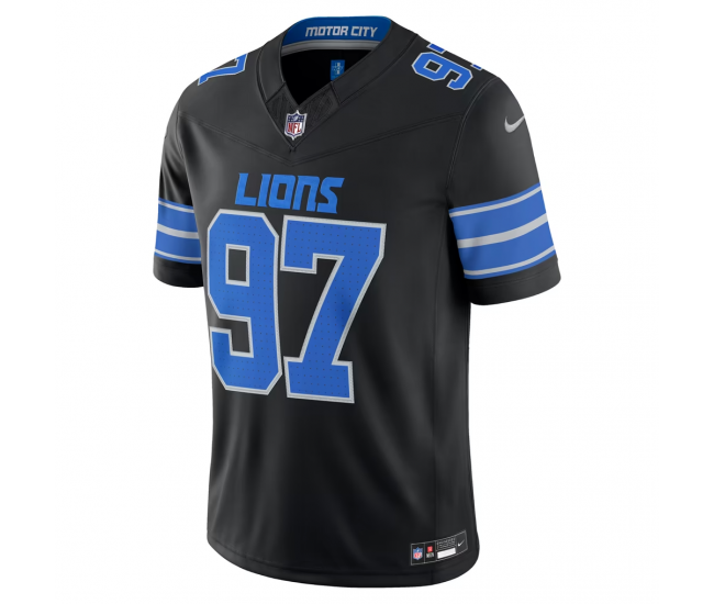 Aidan Hutchinson Detroit Lions Nike Alternate Vapor F.U.S.E. Stitched Limited Jersey Black
