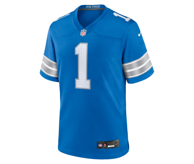 Number 1 Dad Detroit Lions Nike Game Jersey Blue