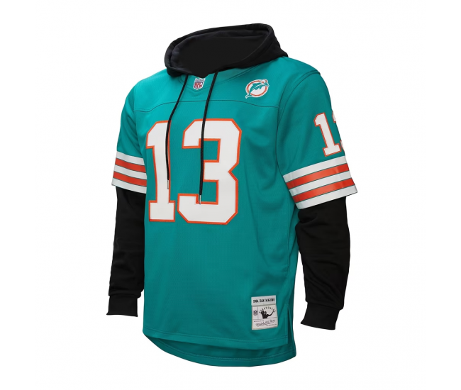 Dan Marino Miami Dolphins Mitchell & Ness Player Name & Number Hoodie Legacy Jersey Aqua