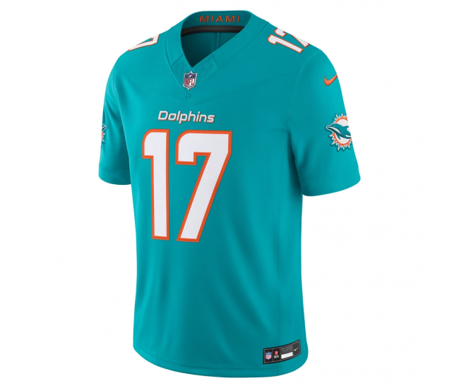 Jaylen Waddle Miami Dolphins Nike Team Vapor F.U.S.E. Stitched Limited Jersey Aqua