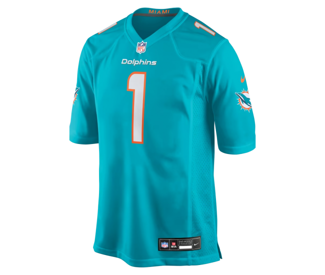 Number 1 Dad Miami Dolphins Nike Game Jersey Aqua