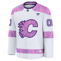 Calgary Flames Fanatics 2024 Hockey Fights Cancer Custom Practice Jersey White