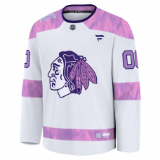 Chicago Blackhawks Fanatics 2024 Hockey Fights Cancer Custom Practice Jersey White Chicago Blackhawks Fanatics 2024 Hockey Fights Cancer Custom Practice Jersey White