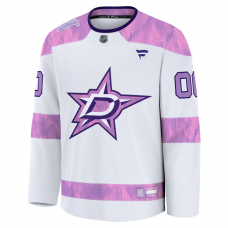 Dallas Stars Fanatics 2024 Hockey Fights Cancer Custom Practice Jersey White Dallas Stars Fanatics 2024 Hockey Fights Cancer Custom Practice Jersey White