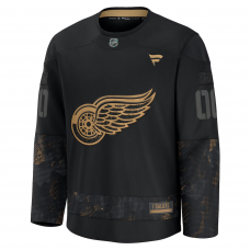 Detroit Red Wings Fanatics 2024 Military Appreciation Custom Practice Jersey Black