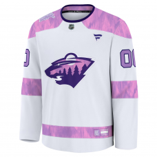 Minnesota Wild Fanatics 2024 Hockey Fights Cancer Custom Practice Jersey White Minnesota Wild Fanatics 2024 Hockey Fights Cancer Custom Practice Jersey White