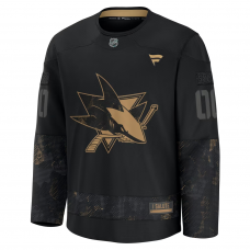 San Jose Sharks Fanatics 2024 Military Appreciation Custom Practice Jersey Black San Jose Sharks Fanatics 2024 Military Appreciation Custom Practice Jersey Black