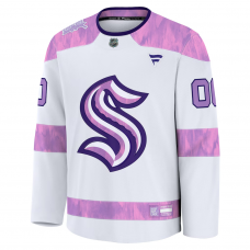 Seattle Kraken Fanatics 2024 Hockey Fights Cancer Custom Practice Jersey White Seattle Kraken Fanatics 2024 Hockey Fights Cancer Custom Practice Jersey White