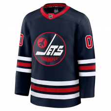 Winnipeg Jets Fanatics Alternate Premium Custom Jersey Navy Winnipeg Jets Fanatics Alternate Premium Custom Jersey Navy